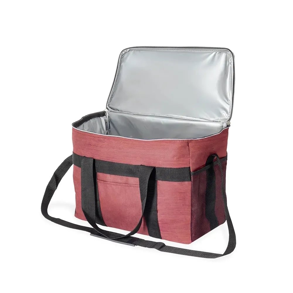 Bolsa Térmica de Poliéster Oxford 300D 31L Personalizada, cor vermelho