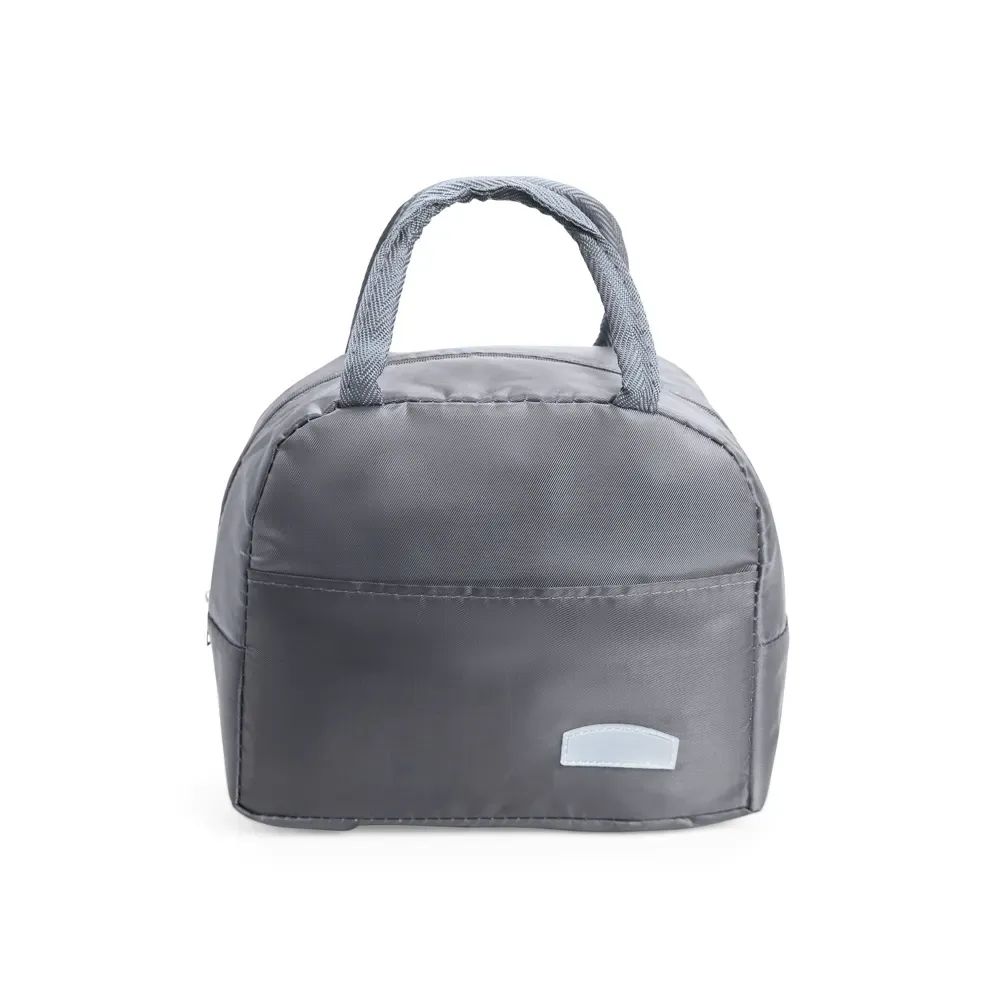 Bolsa Térmica de Oxford 5L com Plaquinha Plástica Personalizada, cor cinza
