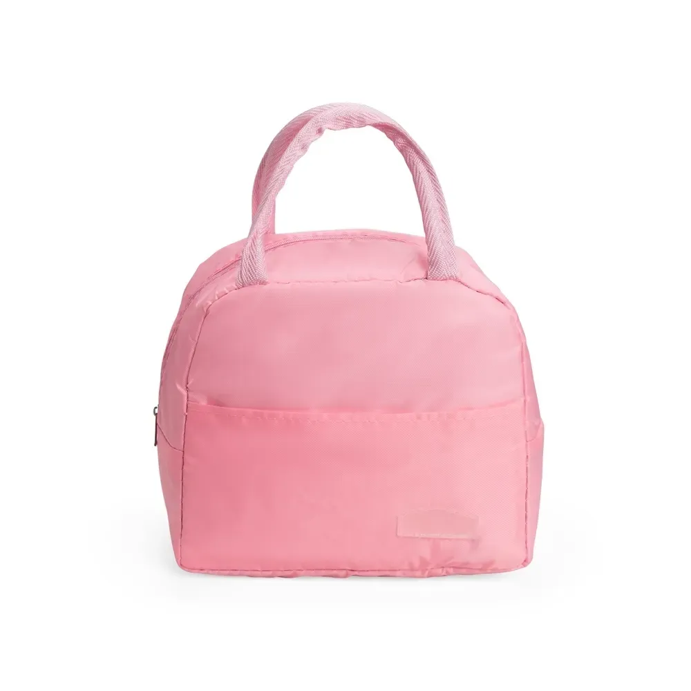 Bolsa Térmica de Oxford 5L com Plaquinha Plástica Personalizada, cor rosa