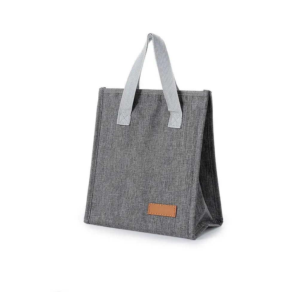 Bolsa Térmica de Oxford 6L com Revestimento em Alumínio e Velcro Personalizada, cor cinza