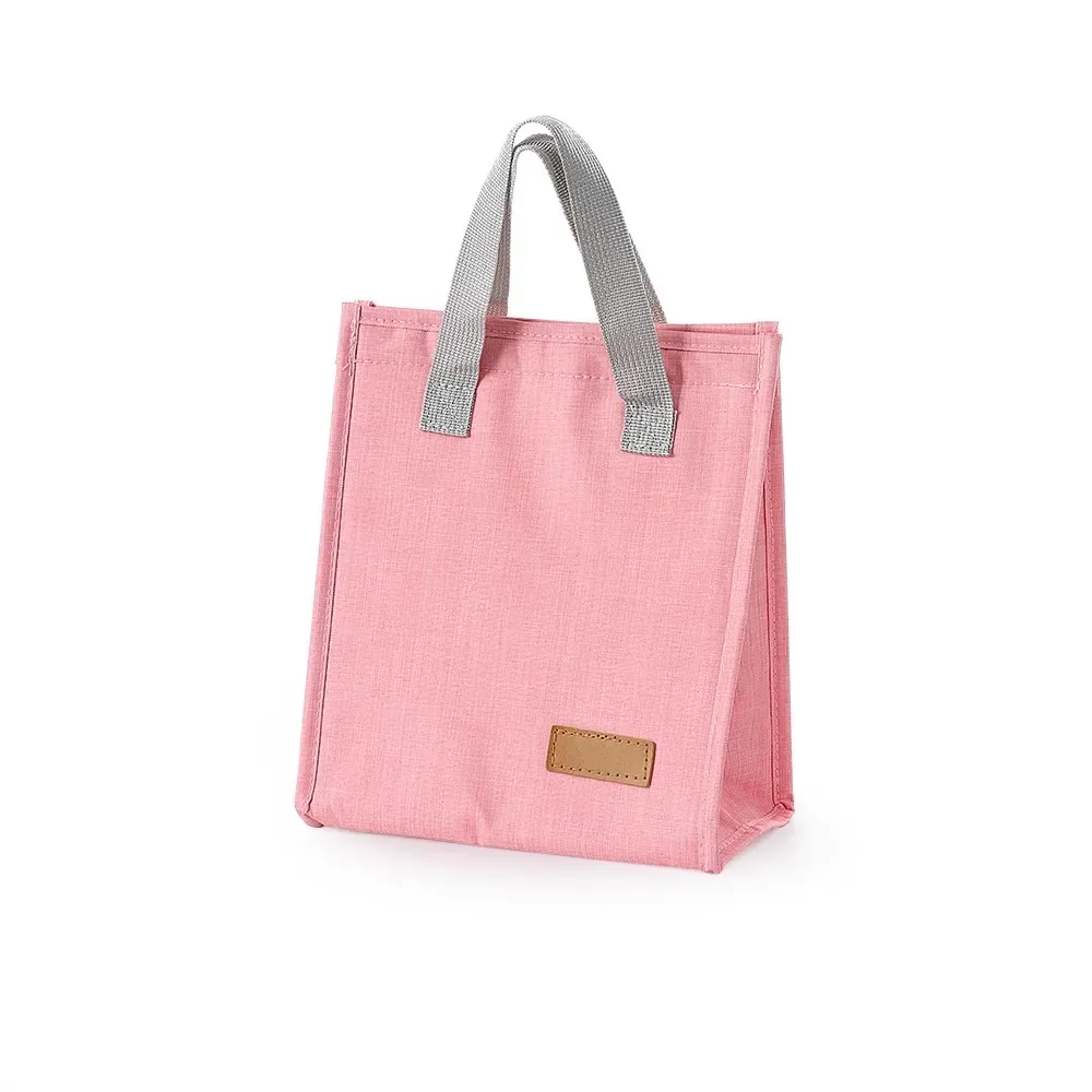 Bolsa Térmica de Oxford 6L com Revestimento em Alumínio e Velcro Personalizada, cor rosa