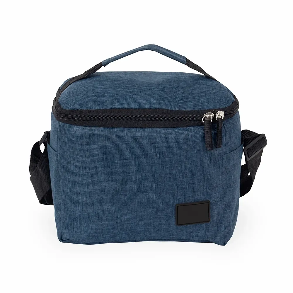 Bolsa Térmica de Oxford 6L com Plaquinha em Plástico Personalizada, cor azul