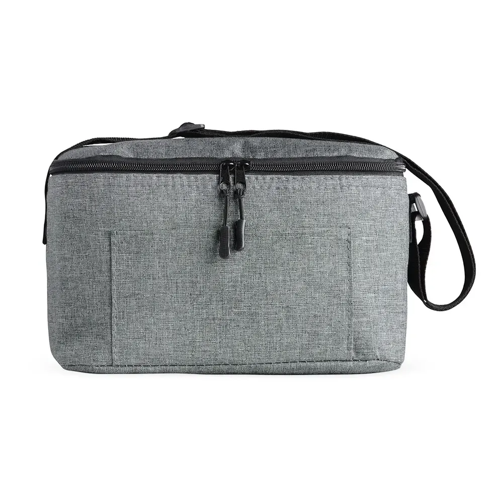 Bolsa térmica personalizada de poliéster, 10 litros, cor cinza claro
