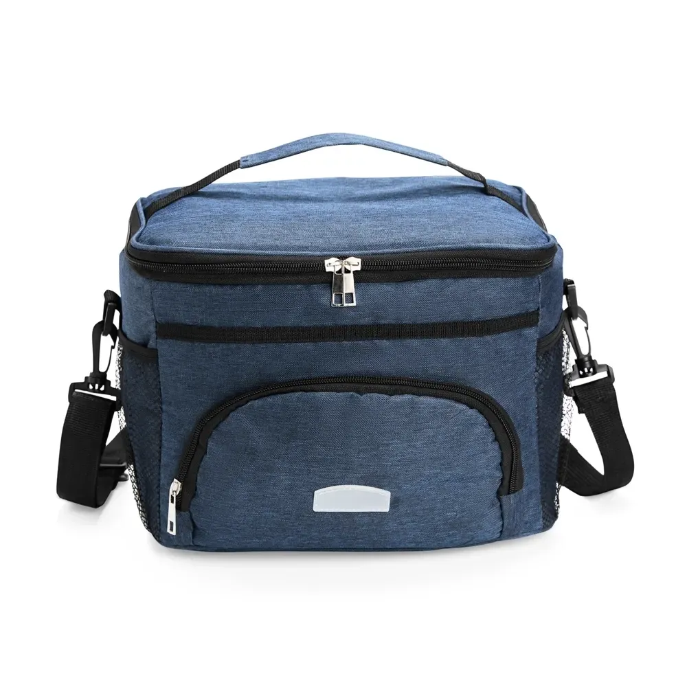Bolsa Térmica de Poliéster 10L com Revestimento em PVC Laminado Personalizada, cor azul escuro