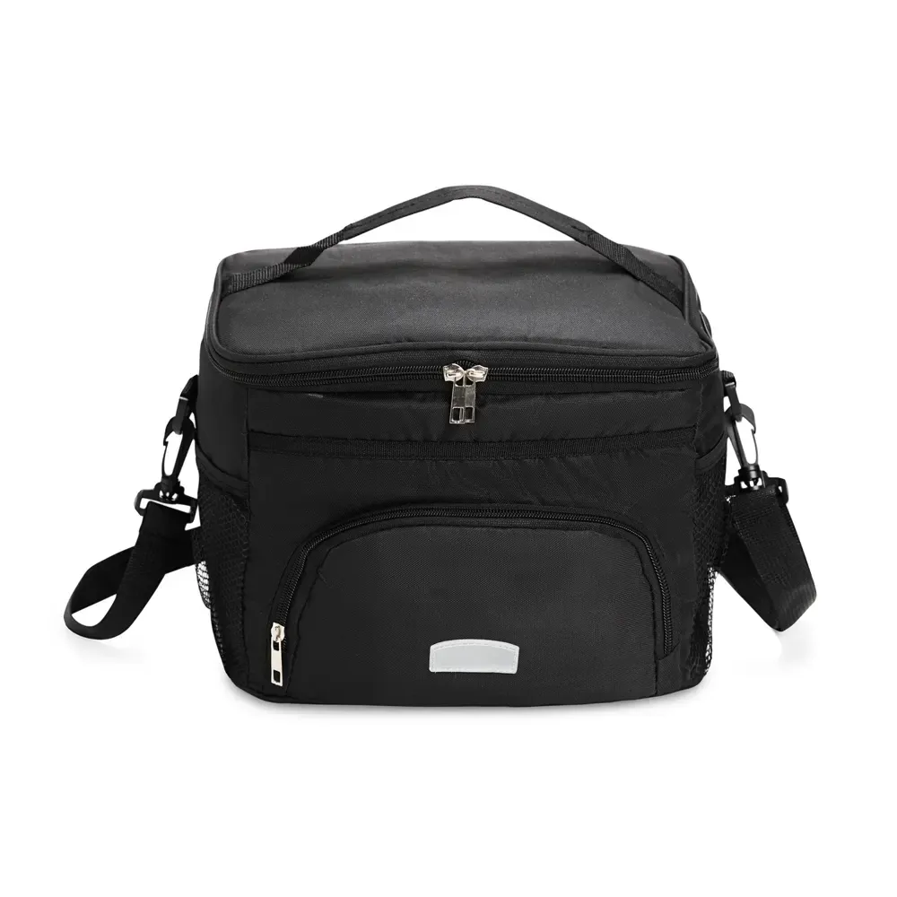 Bolsa Térmica de Poliéster 10L com Revestimento em PVC Laminado Personalizada, cor preto