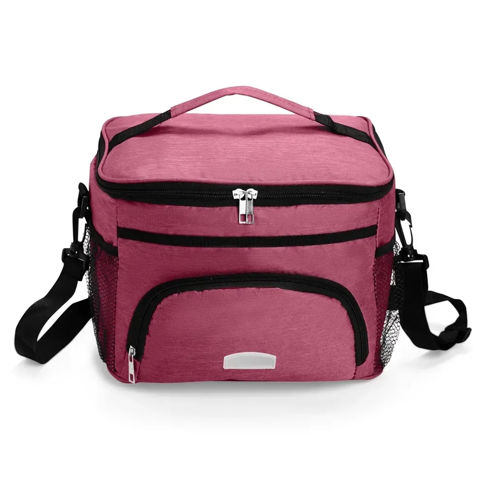 Bolsa Térmica de Poliéster 10L com Revestimento em PVC Laminado Personalizada, cor rosa