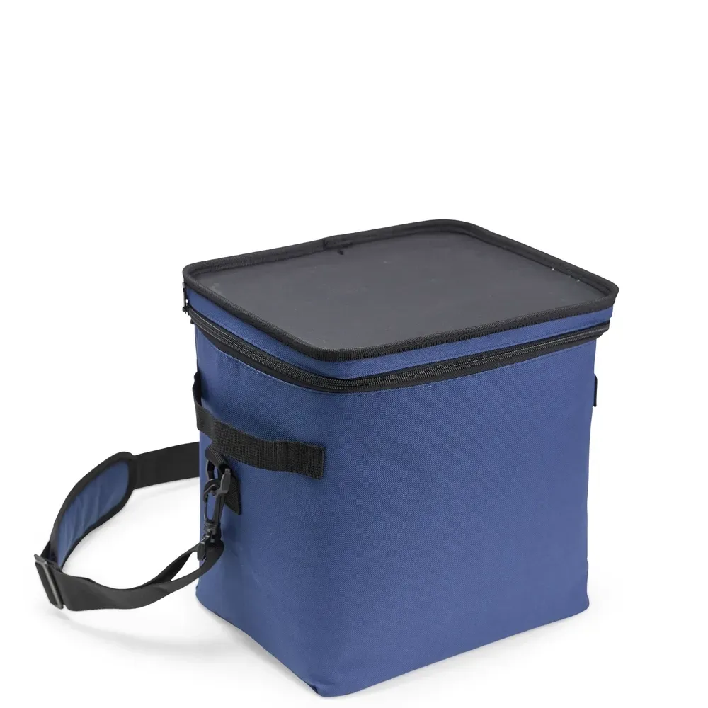 Bolsa Térmica de Poliéster 15L com Tampa-Bandeja Personalizada, cor azul