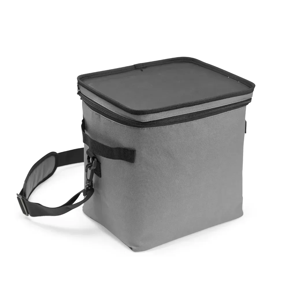 Bolsa Térmica de Poliéster 15L com Tampa-Bandeja Personalizada, cor cinza
