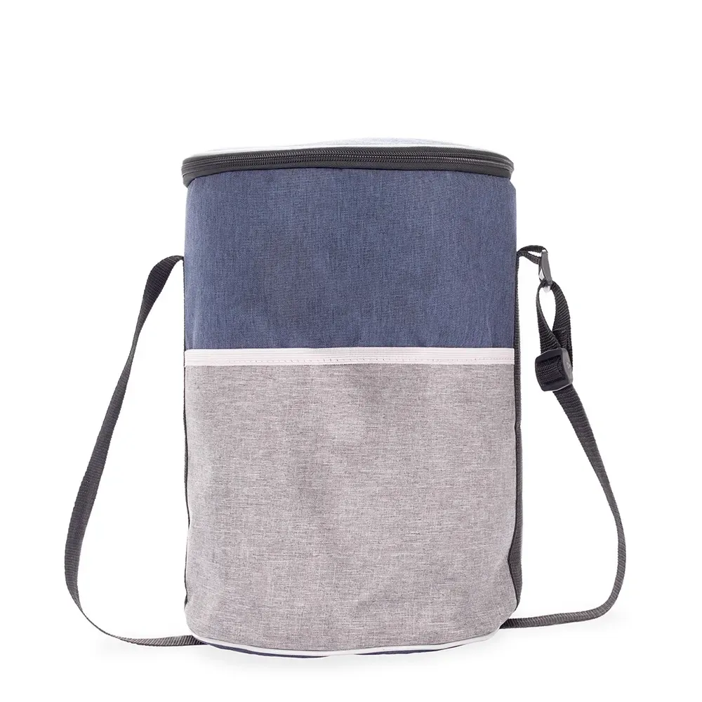 Bolsa térmica personalizada de poliéster 16 litros, cor azul