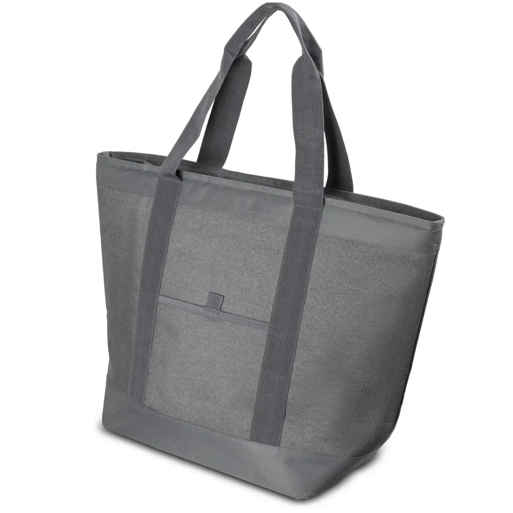 Bolsa Térmica de Poliéster 300D 25L com Bolso Frontal Personalizada, cor cinza