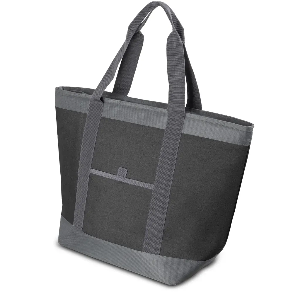 Bolsa Térmica de Poliéster 300D 25L com Bolso Frontal Personalizada, cor preto