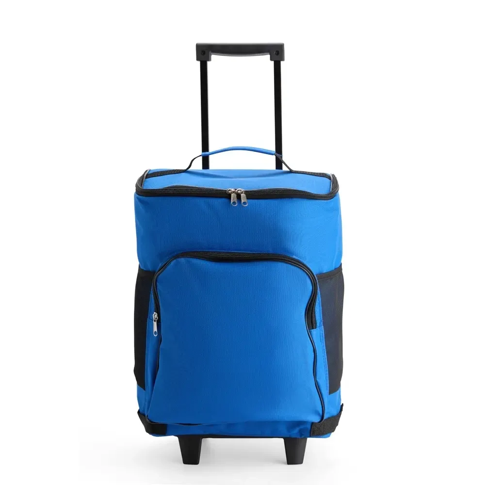 Bolsa Térmica de Poliéster 30L com Rodinhas Personalizada, cor azul