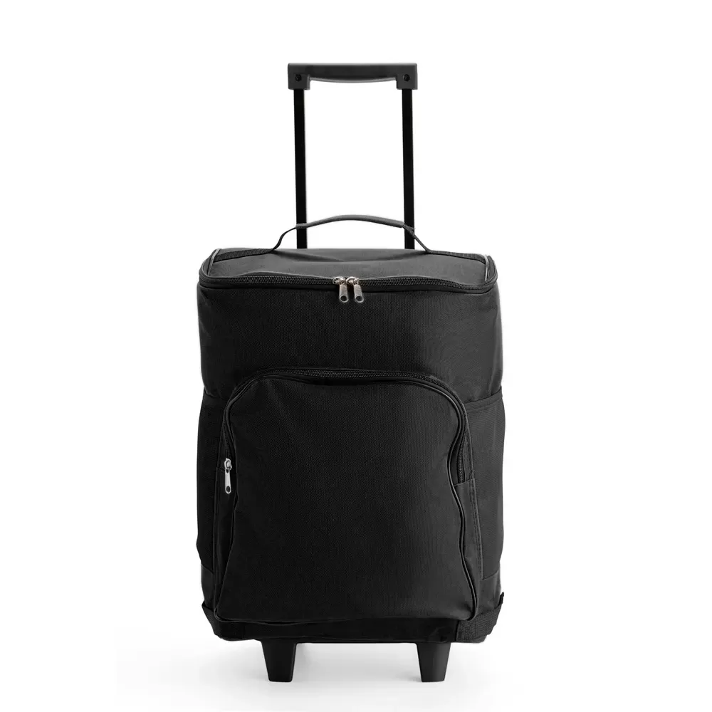 Bolsa Térmica de Poliéster 30L com Rodinhas Personalizada, cor preto