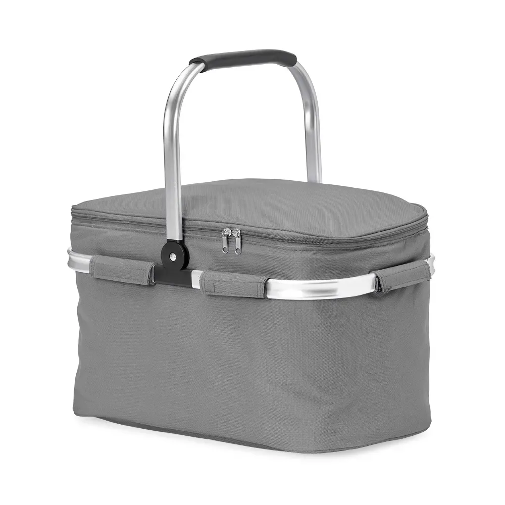 Bolsa térmica personalizada de poliéster, 31 litros, cor cinza