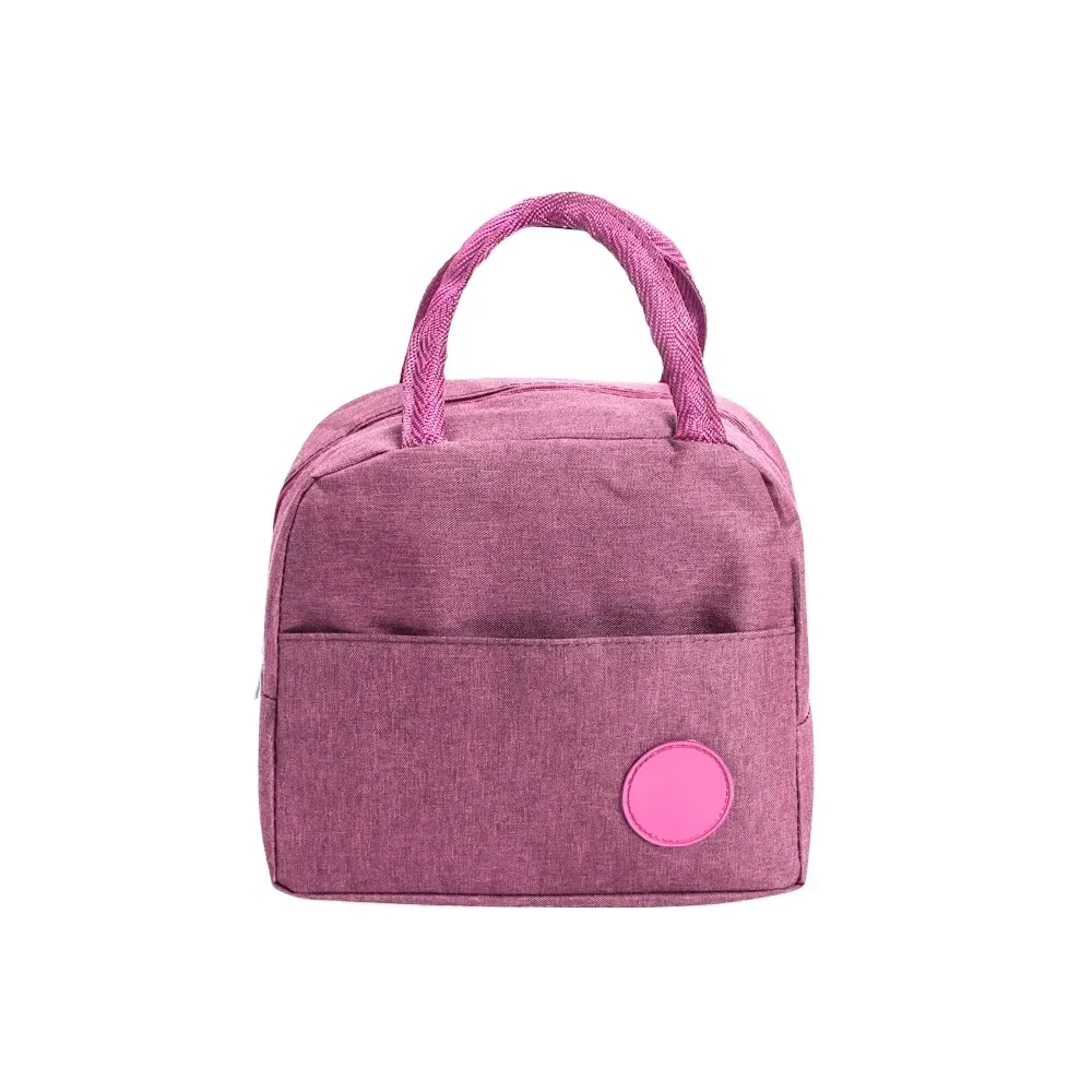 Bolsa Térmica de Poliéster 6L com Plaquinha Plástica Personalizada, cor rosa escuro