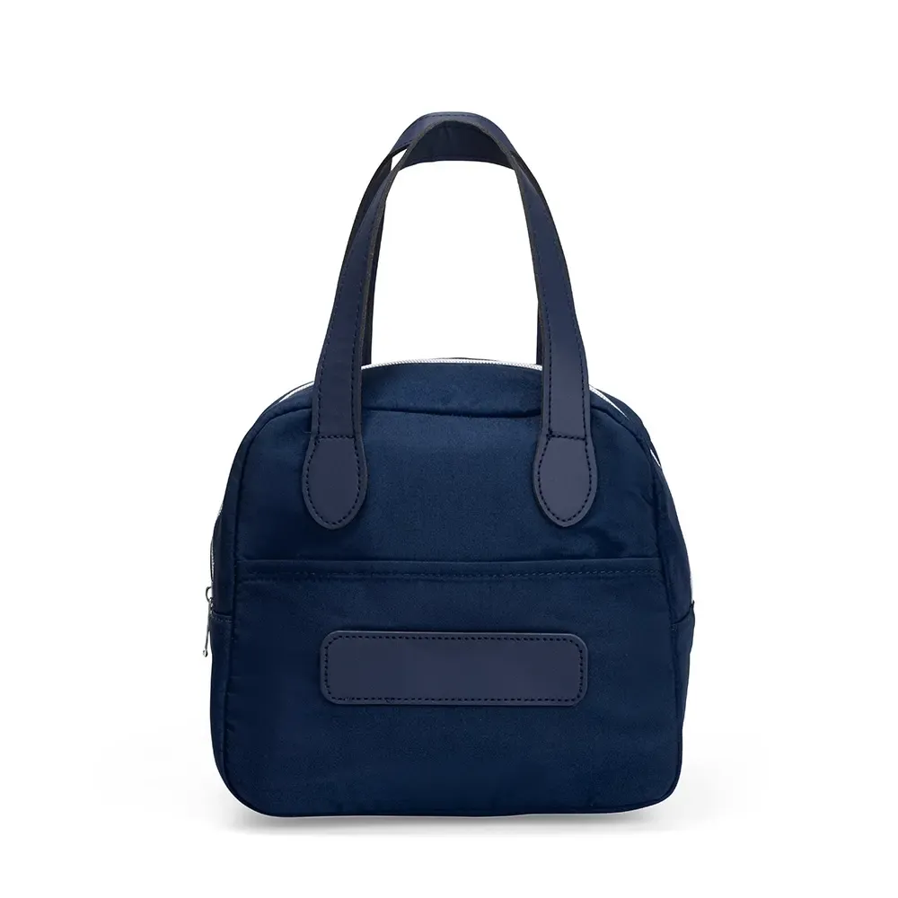 Bolsa Térmica de Poliéster 6L com Revestimento em Alumínio e Placa em PU Personalizada, cor azul escuro