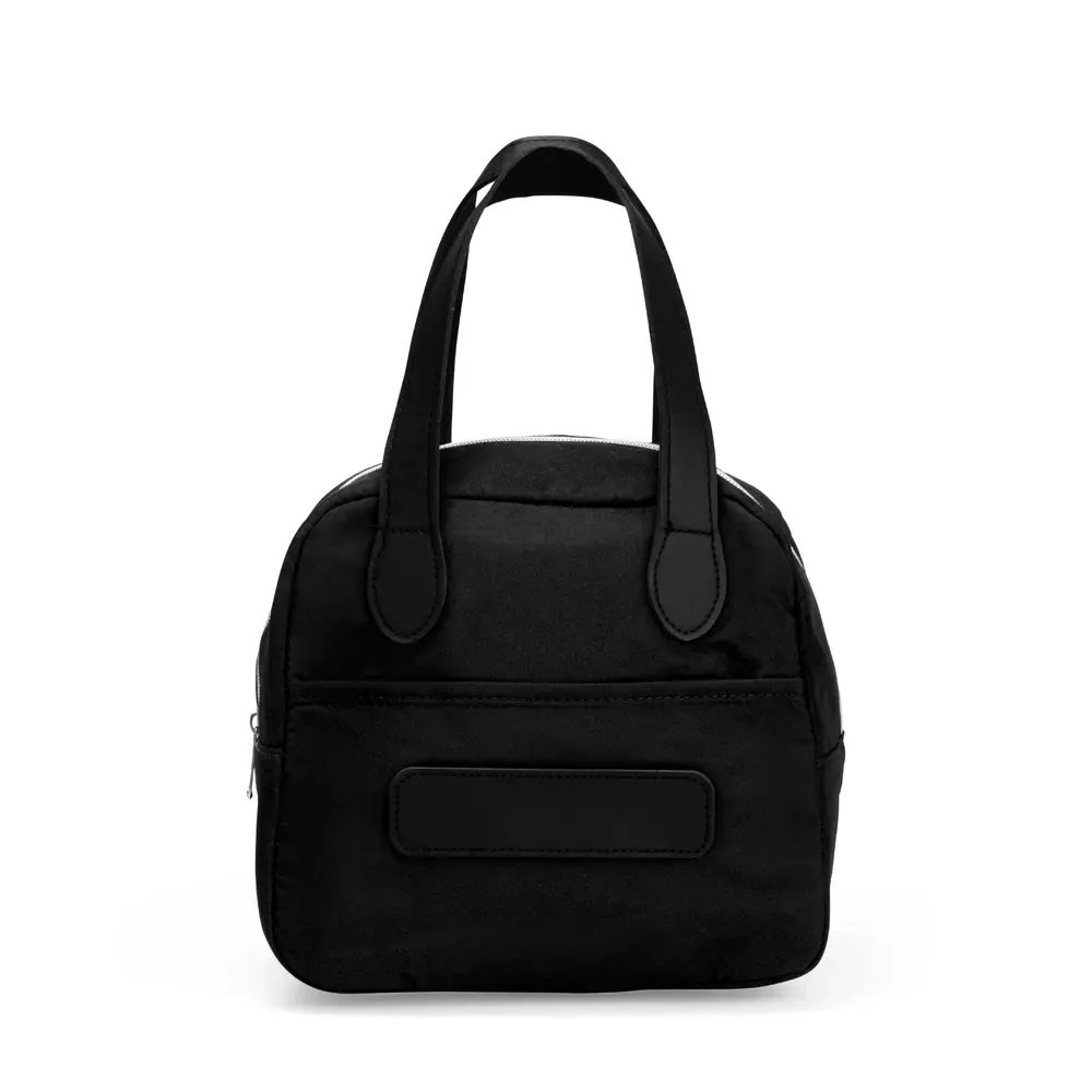 Bolsa Térmica de Poliéster 6L com Revestimento em Alumínio e Placa em PU Personalizada, cor preto