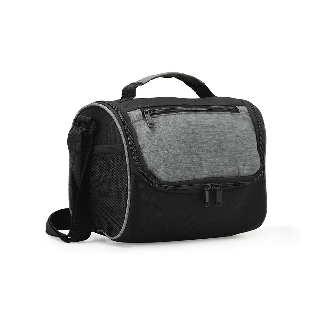 Bolsa térmica personalizada de poliéster, 7 litros, cor cinza claro
