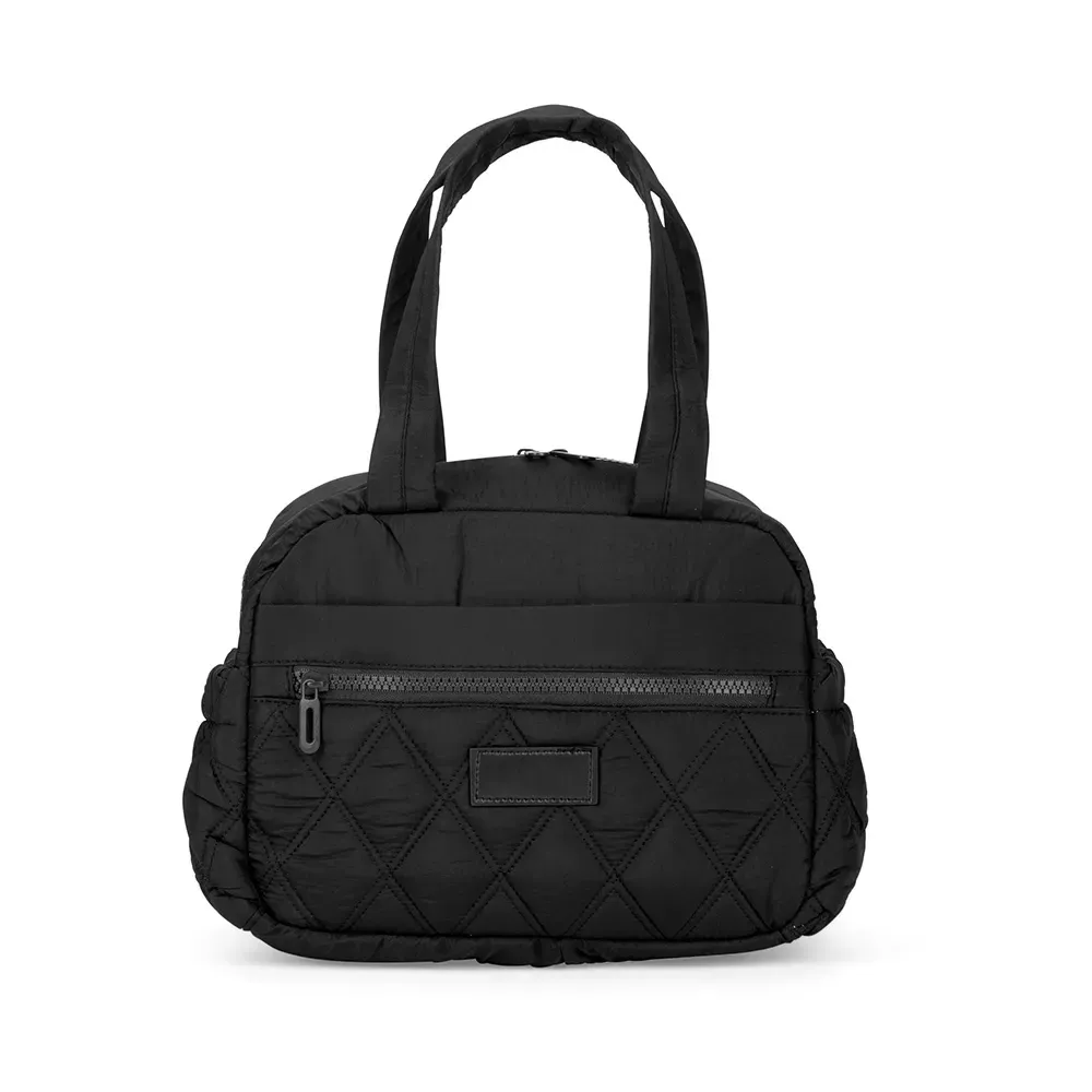 Bolsa Térmica de Poliéster 7L com Plaquinha em Couro Sintético Personalizada, cor preto