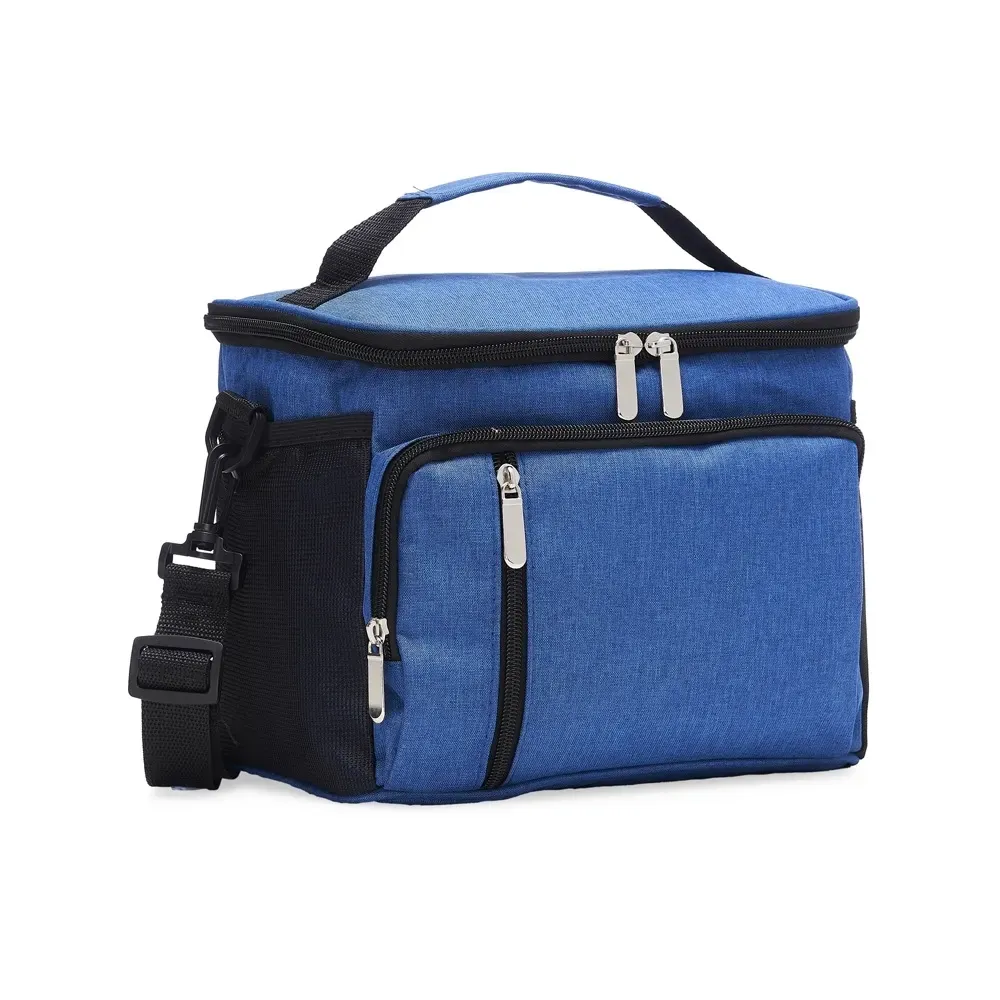 Bolsa térmica personalizada de poliéster, 9 litros, cor azul