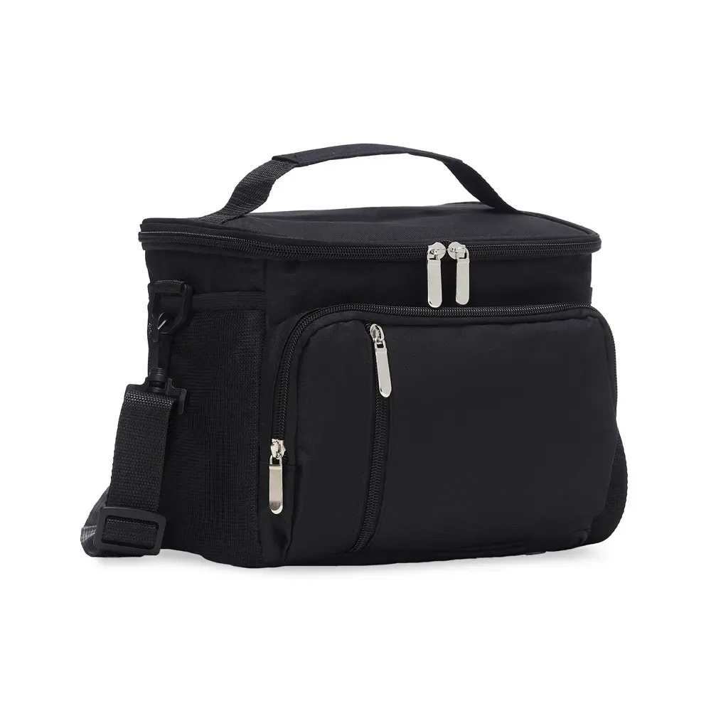 Bolsa térmica personalizada de poliéster, 9 litros, cor preta