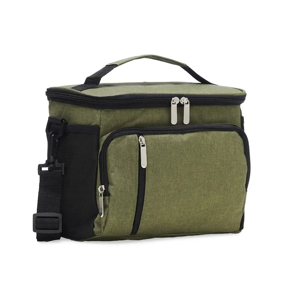 Bolsa térmica personalizada de poliéster, 9 litros, cor verde