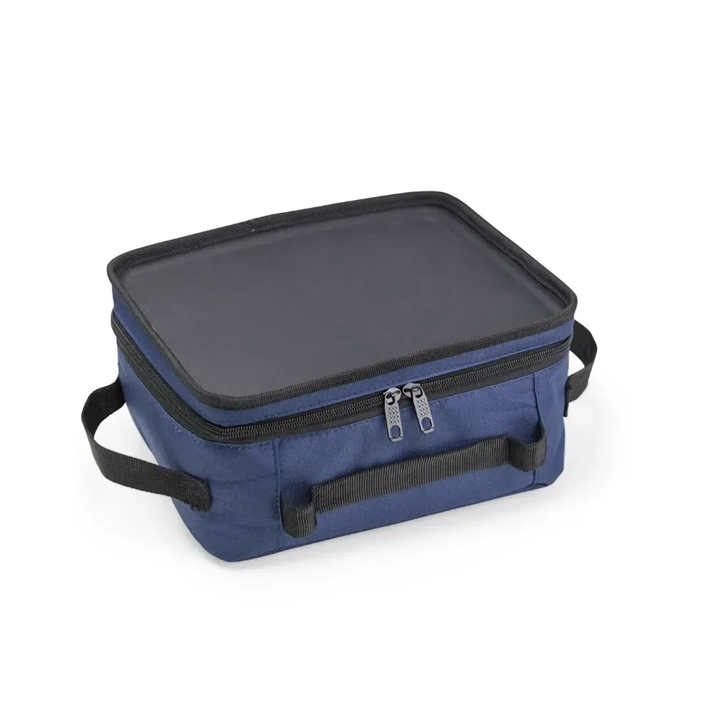 Bolsa Térmica de Poliéster 9 Litros com Tampa-Bandeja Personalizada, cor azul