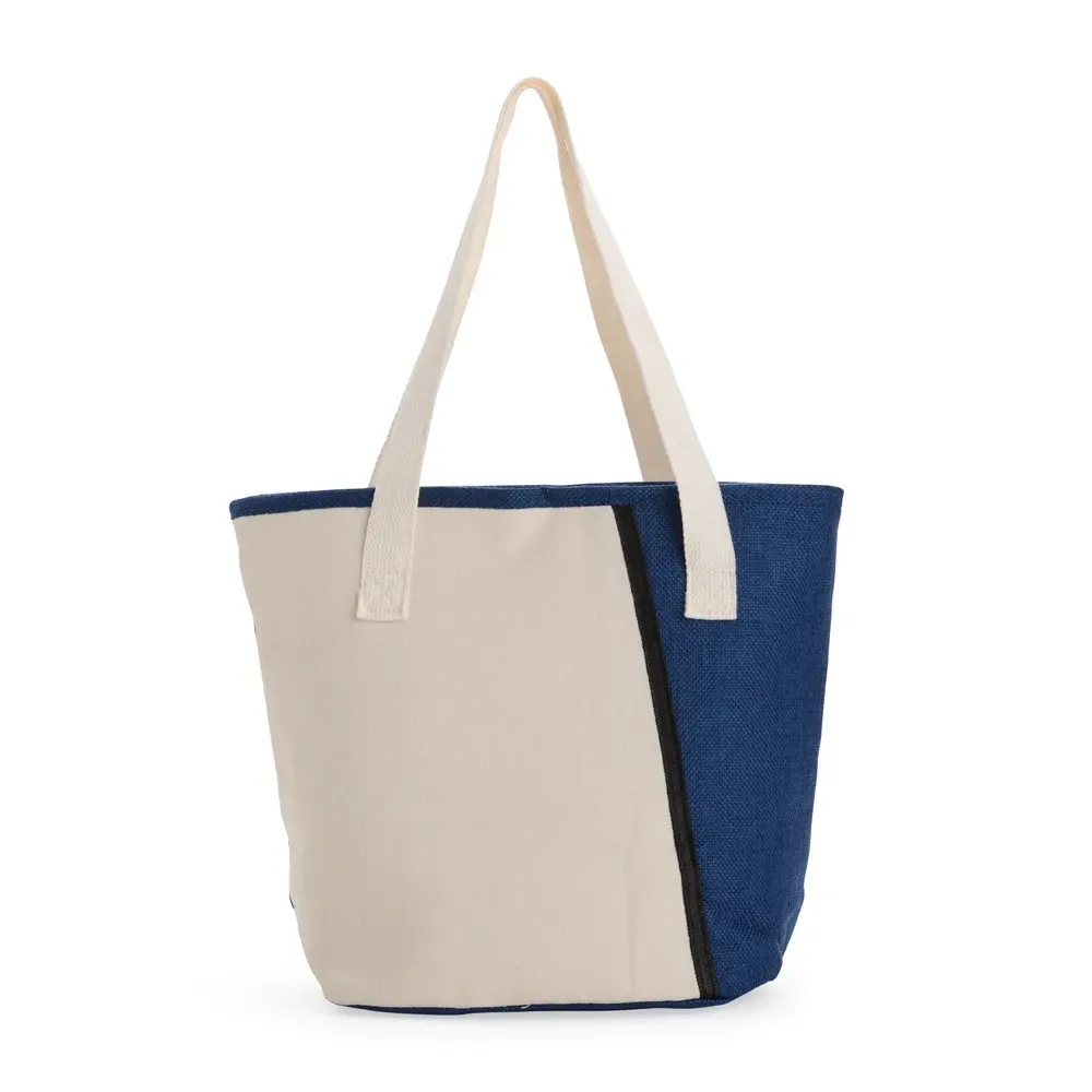 Bolsa Térmica de Poliéster com Alças em Algodão 9 Litros Personalizada, cor azul