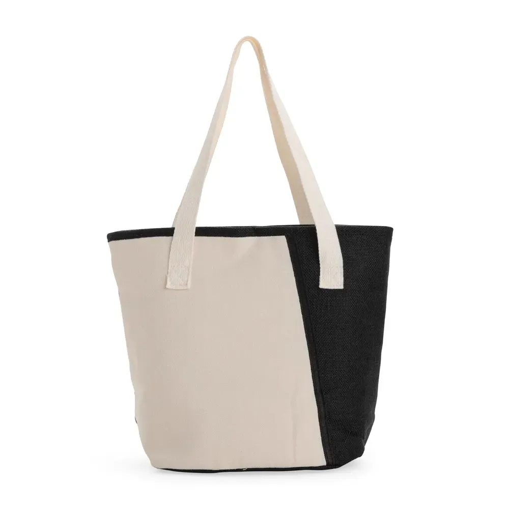 Bolsa Térmica de Poliéster com Alças em Algodão 9 Litros Personalizada, cor preto
