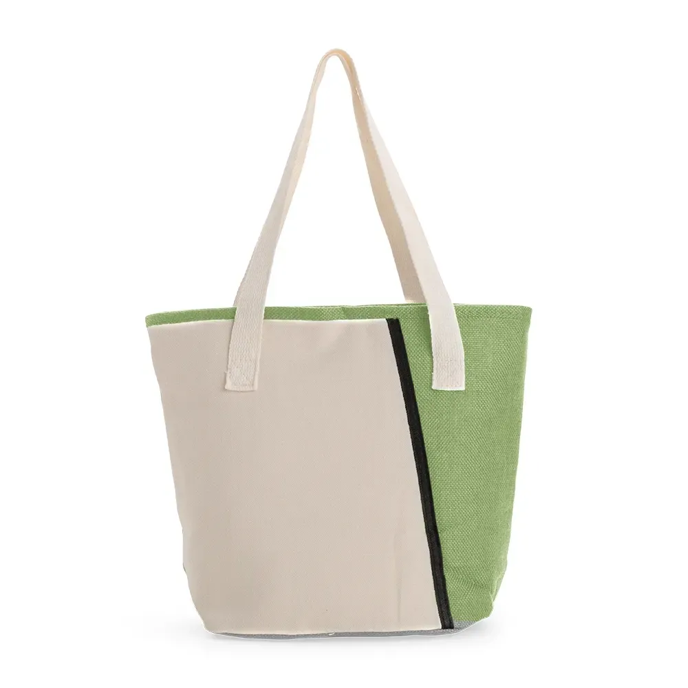 Bolsa Térmica de Poliéster com Alças em Algodão 9 Litros Personalizada, cor verde