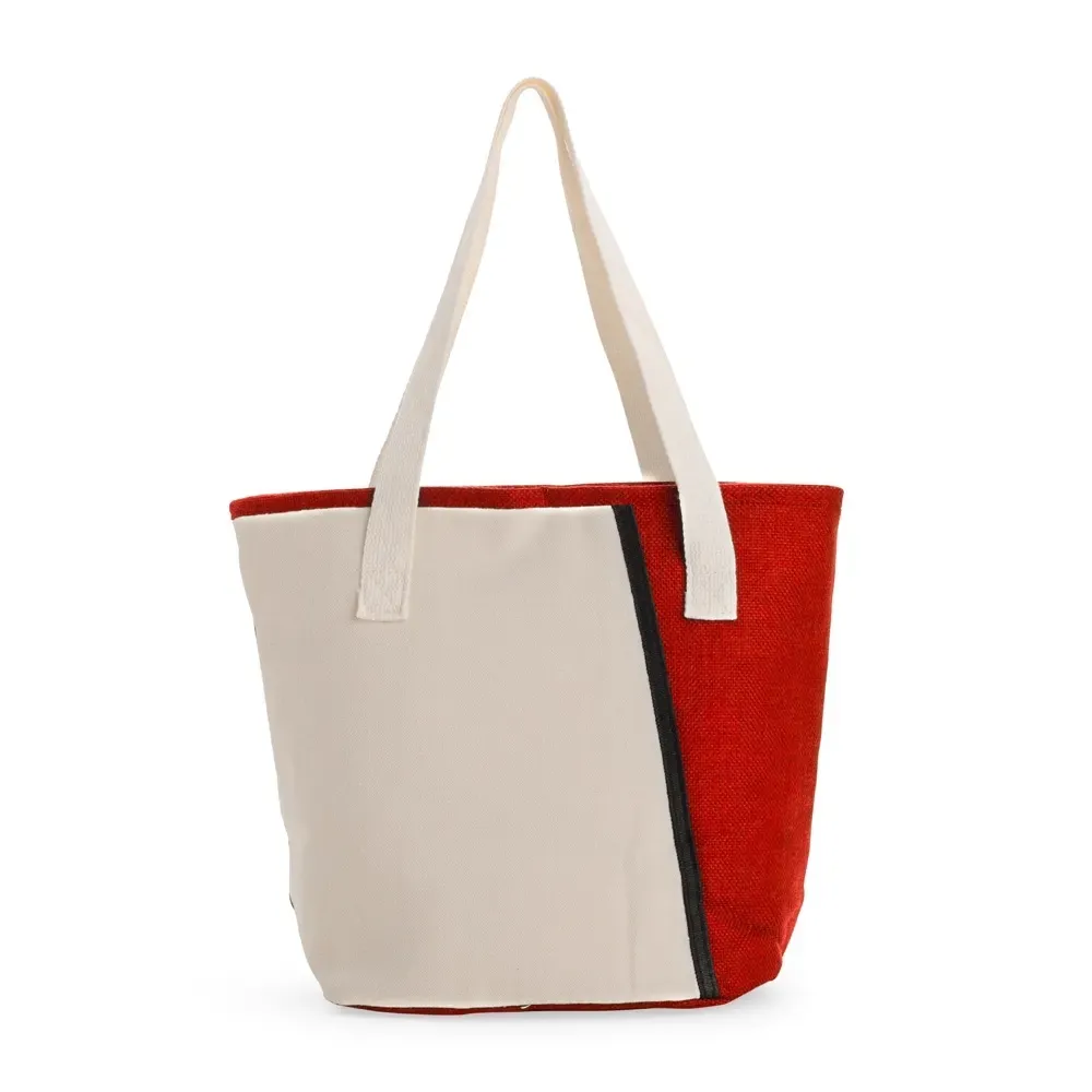 Bolsa Térmica de Poliéster com Alças em Algodão 9 Litros Personalizada, cor vermelho