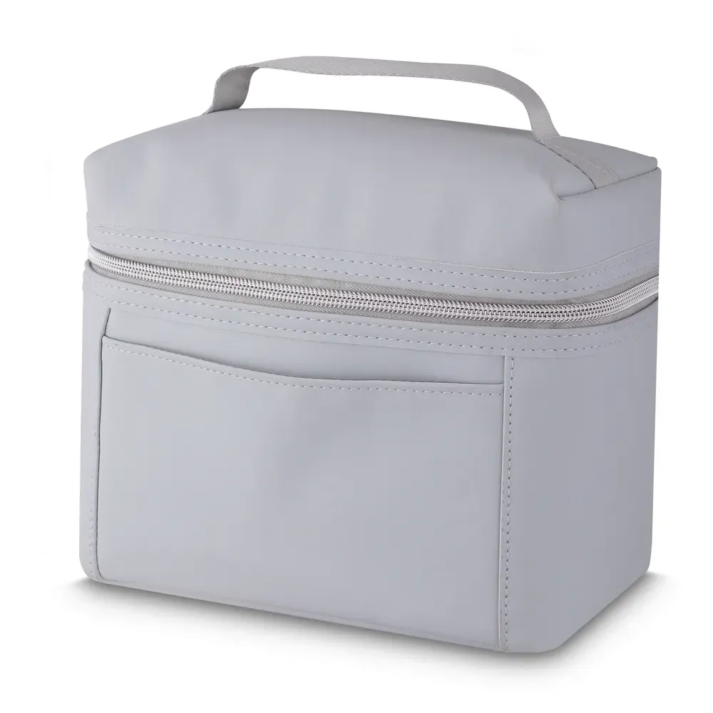 Bolsa térmica personalizada de PU 4 litros, cor cinza claro