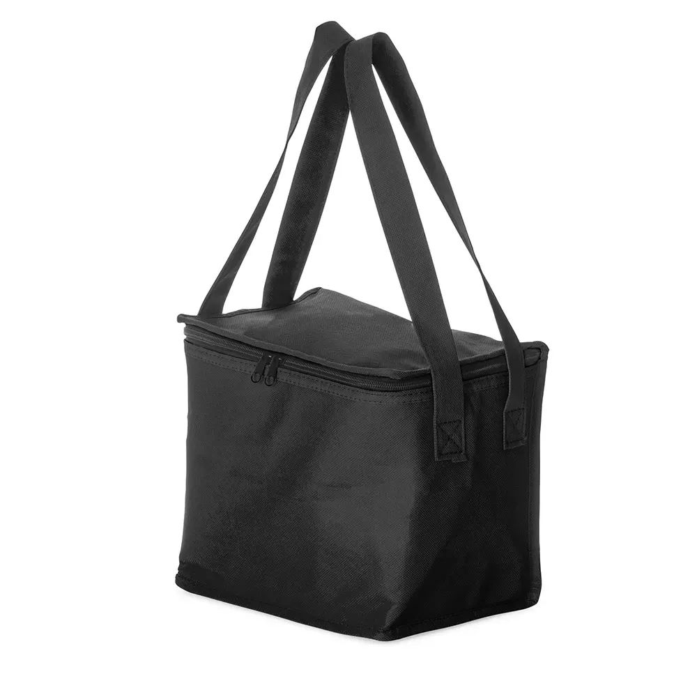 Bolsa Térmica de TNT 10L com Revestimento em Alumínio Personalizada, cor preto