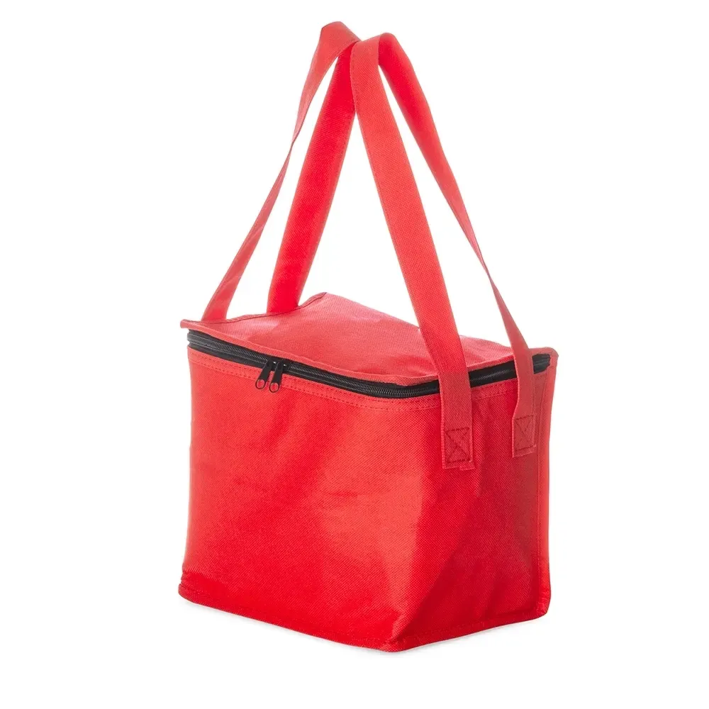 Bolsa Térmica de TNT 10L com Revestimento em Alumínio Personalizada, cor vermelho