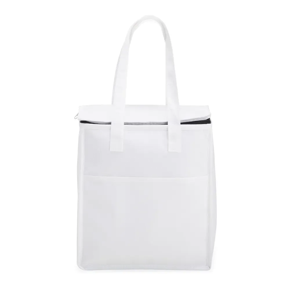Bolsa térmica personalizada de TNT, 13 litros, cor branca