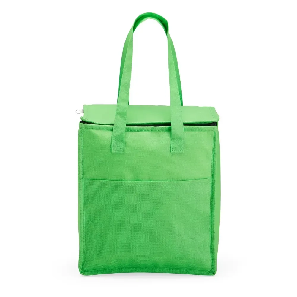 Bolsa térmica personalizada de TNT, 13 litros, cor verde
