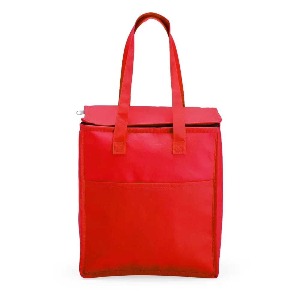 Bolsa térmica personalizada de TNT, 13 litros, cor vermelha
