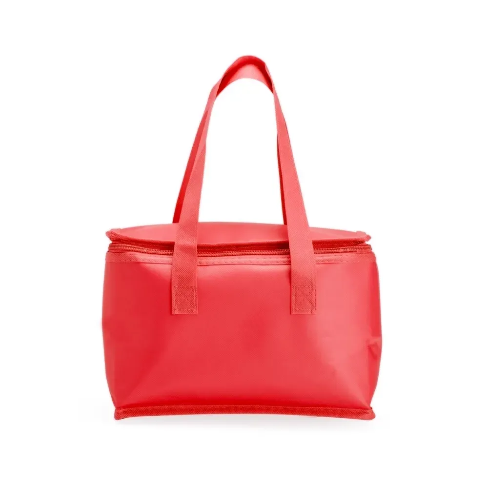 Bolsa térmica personalizada de TNT, 6 litros, cor vermelha