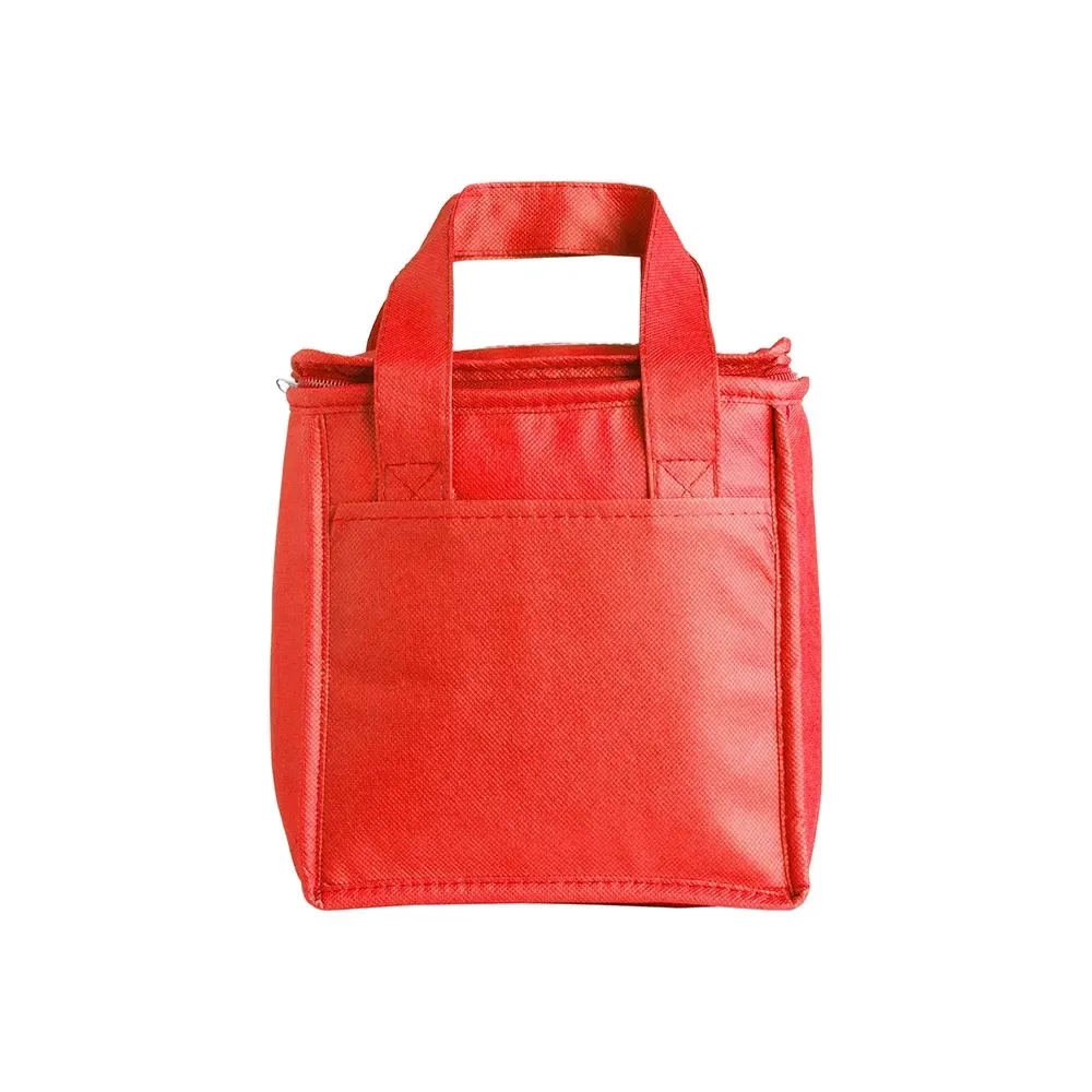 Bolsa térmica personalizada de TNT, 7 litros, cor vermelha