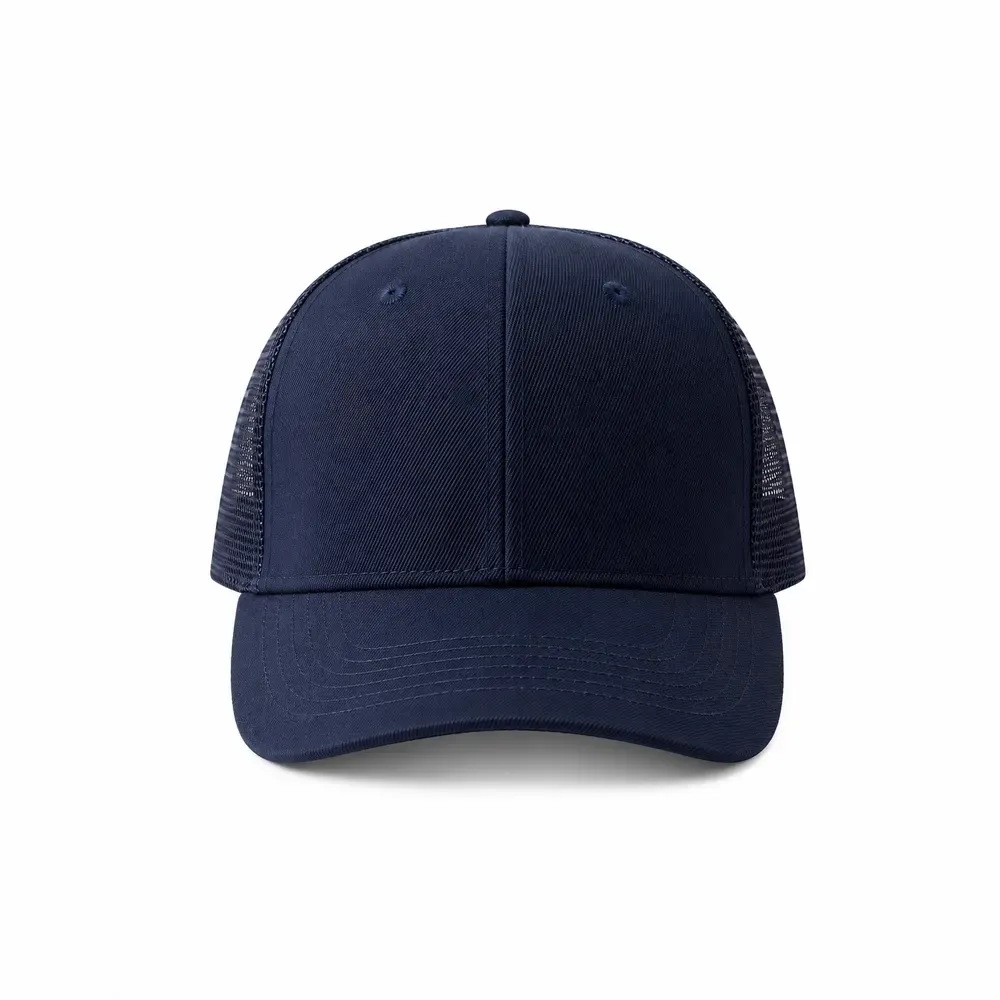 Boné poliéster aba curva com tela personalizado, cor azul escuro