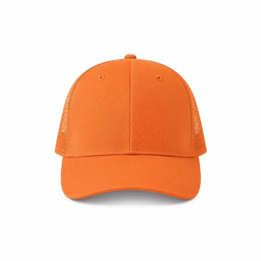 Boné poliéster aba curva com tela personalizado, cor laranja
