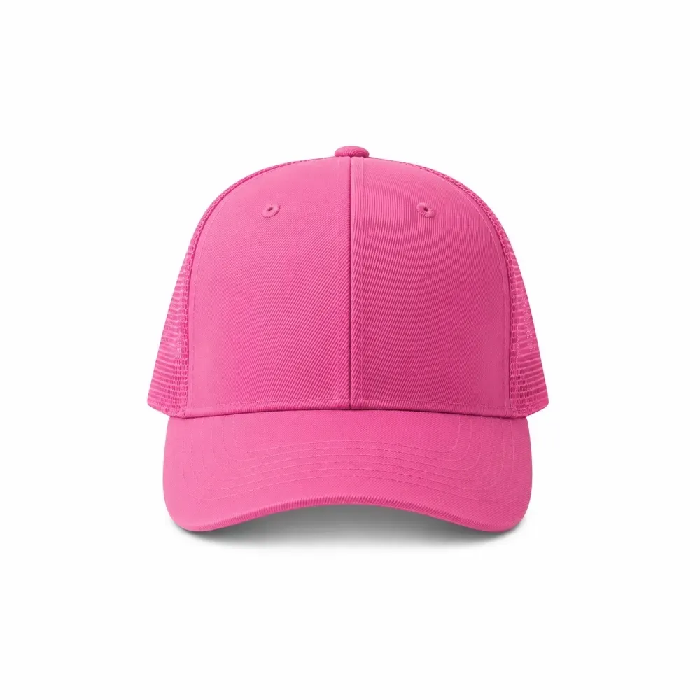 Boné poliéster aba curva com tela personalizado, cor rosa escuro