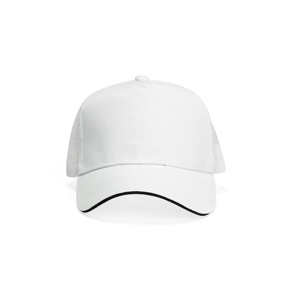 Boné poliéster aba curva com tela personalizado, cor branco