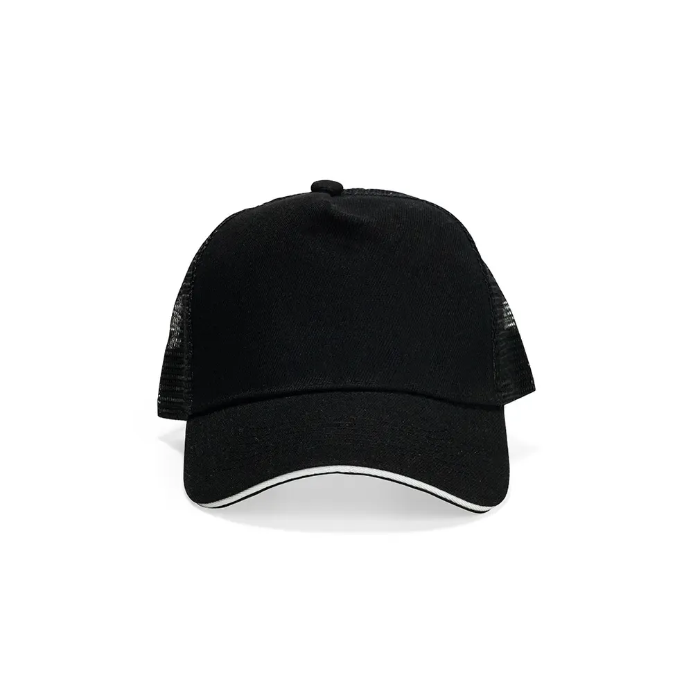Boné poliéster aba curva com tela personalizado, cor preto