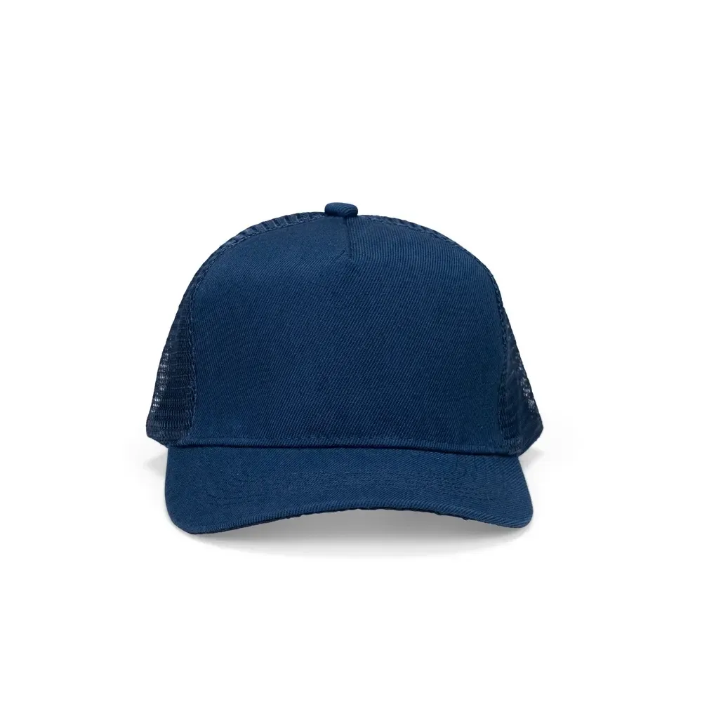 Boné poliéster aba curva com tela personalizado, cor azul escuro