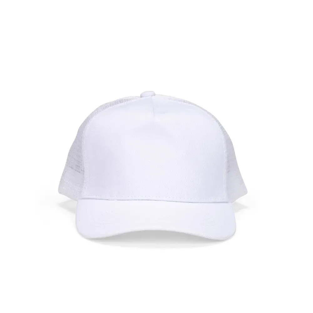 Boné poliéster aba curva com tela personalizado, cor branco