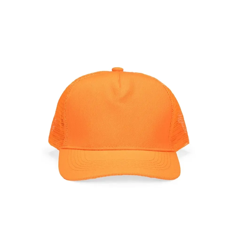 Boné poliéster aba curva com tela personalizado, cor laranja