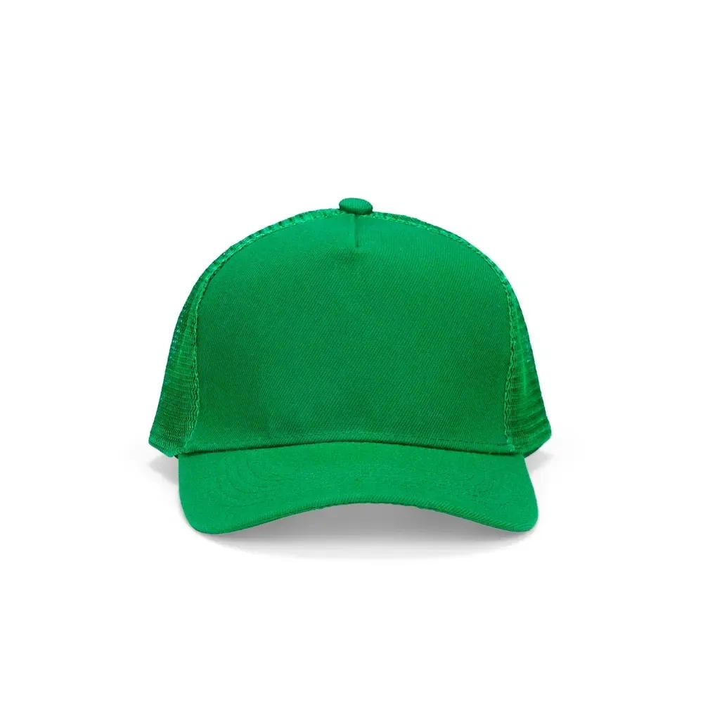 Boné poliéster aba curva com tela personalizado, cor verde claro