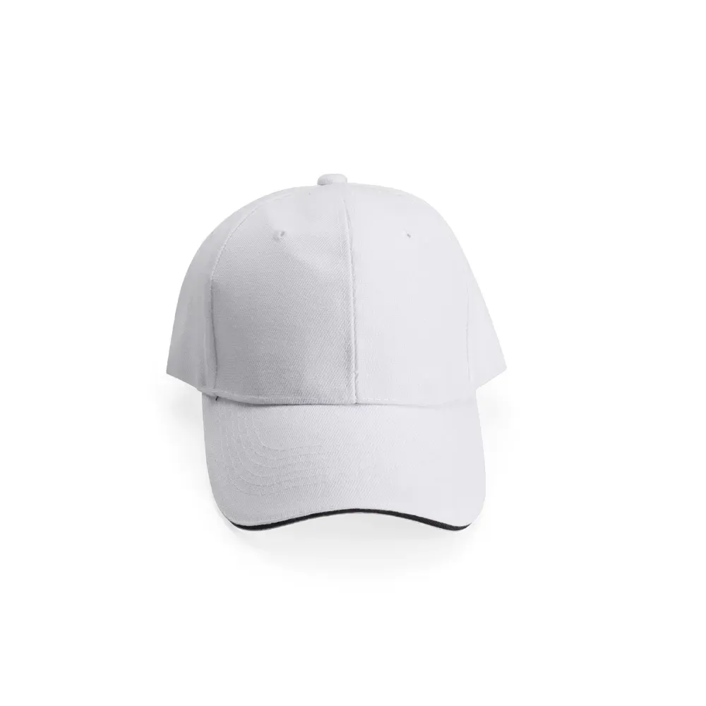 Boné poliéster aba curva personalizado, cor branco