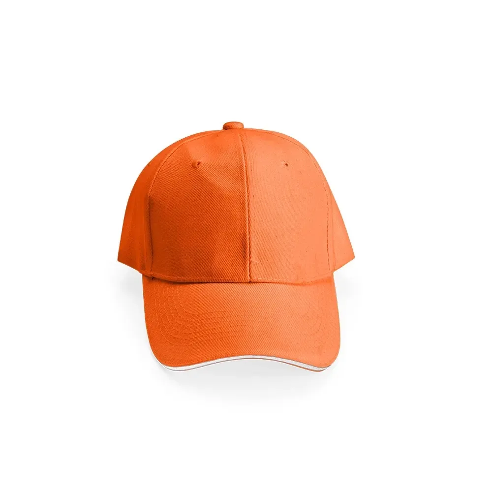 Boné poliéster aba curva personalizado, cor laranja